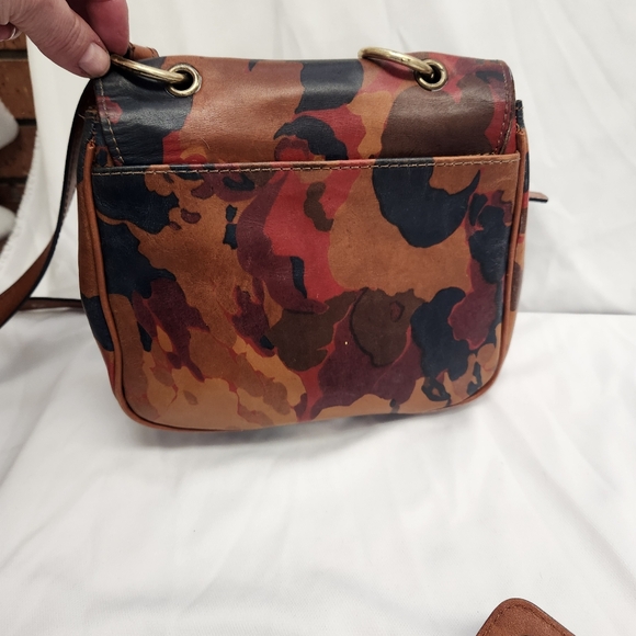 Patricia Nash Rosa Square Flap Saddle Parisian Cameo Leather Bag And Wallet - Picture 7 of 16